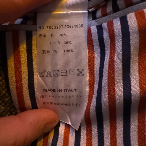 Thom Browne Gray Striped FRAYED-EDGE Overcoat, Size XS, €3470, Sold Out, NEW - Picture 10 of 12